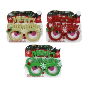 1pza Lentes para fiesta navideña con diamantina y letrero merry chris…