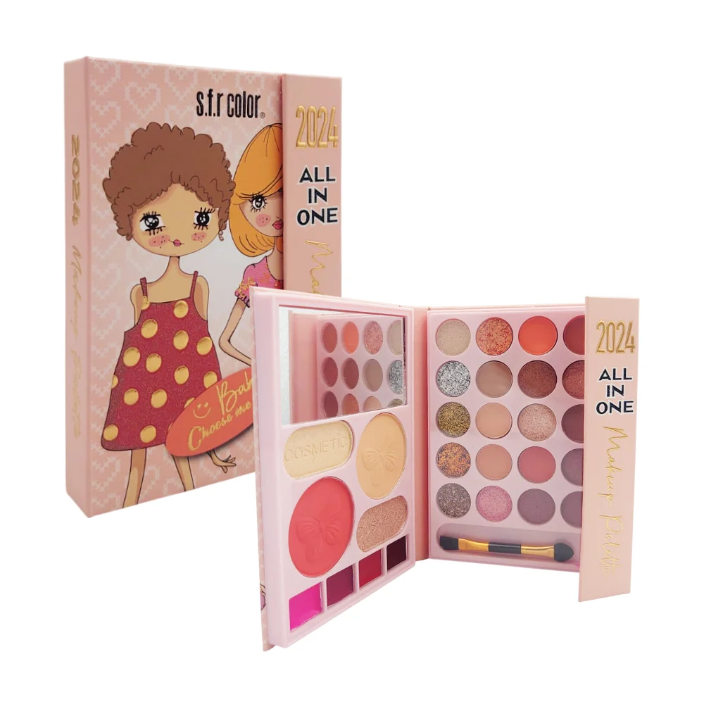 Mini paleta todo en uno para maquillaje con iluminadores, rubores, po…