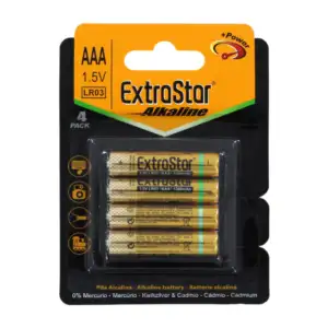 Blíster con 4 pilas alcalinas extra star aaa de 1.5 volts / 60042