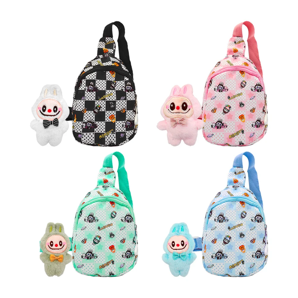 Bolsa mariconera infantil con estampado y pin afelpado de labubu, var…