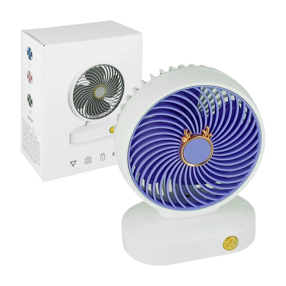 Ventilador de escritorio redondo recargable con decoración de orejas …