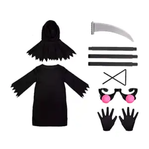 Kit con disfraz para halloween de la muerte con hacha, guantes y lent…