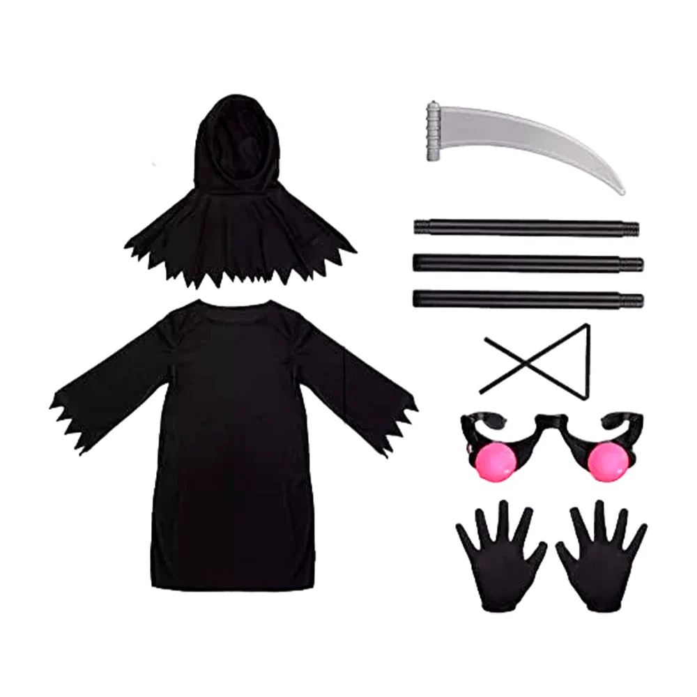 Kit con disfraz para halloween de la muerte con hacha, guantes y lent…