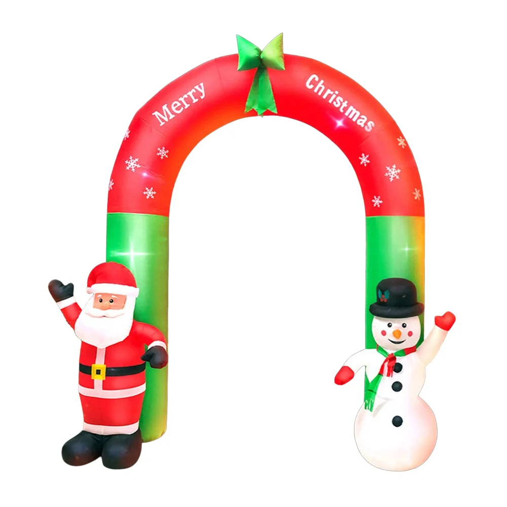 Inflable eléctrico navideño gigante con luces led, forma de arco + sa…