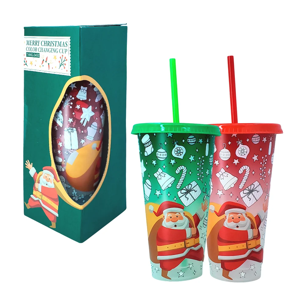 Paquete con 2 vasos de plástico con tapa, popote y capacidad de 710ml…