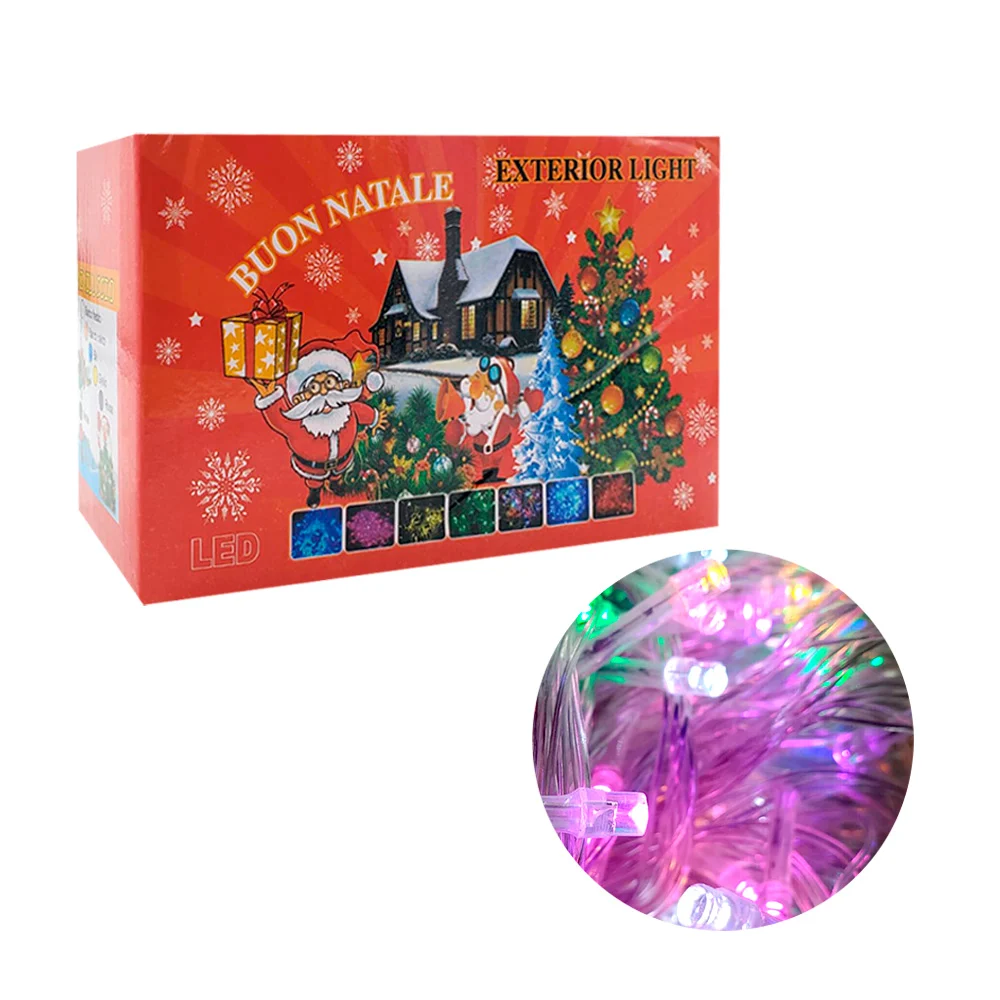 Serie de luces navideñas con foquitos led multicolores rgb para exter…