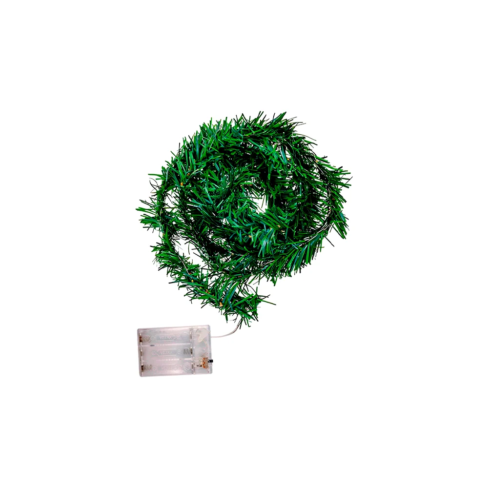 Tira led tipo escarcha delgada color verde de 2 metros con luz cálida…