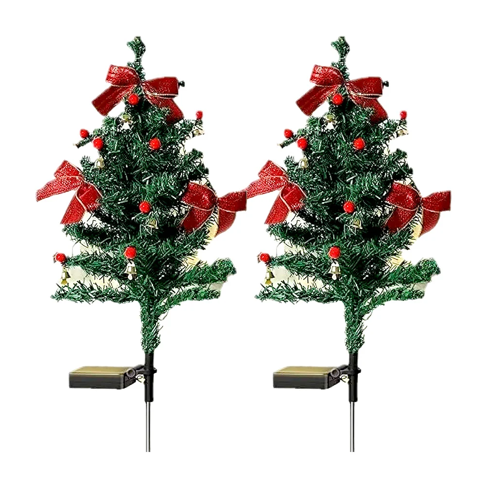 Set 2 lámparas decorativas en forma de pino árbol navideño pequeño co…