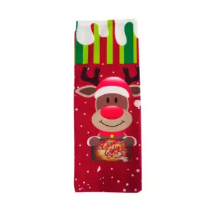 Bolsa de tela para decoración con estampado navideño 14x37cm, varieda…