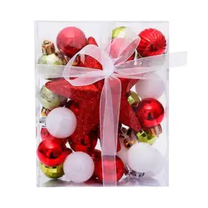 Paquete con adornos navideños 29 mini esferas + estrella pequeña con …