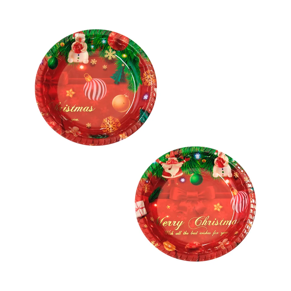1pza Plato hondo redondo con diseño navideño, 23cm, variedad de model…