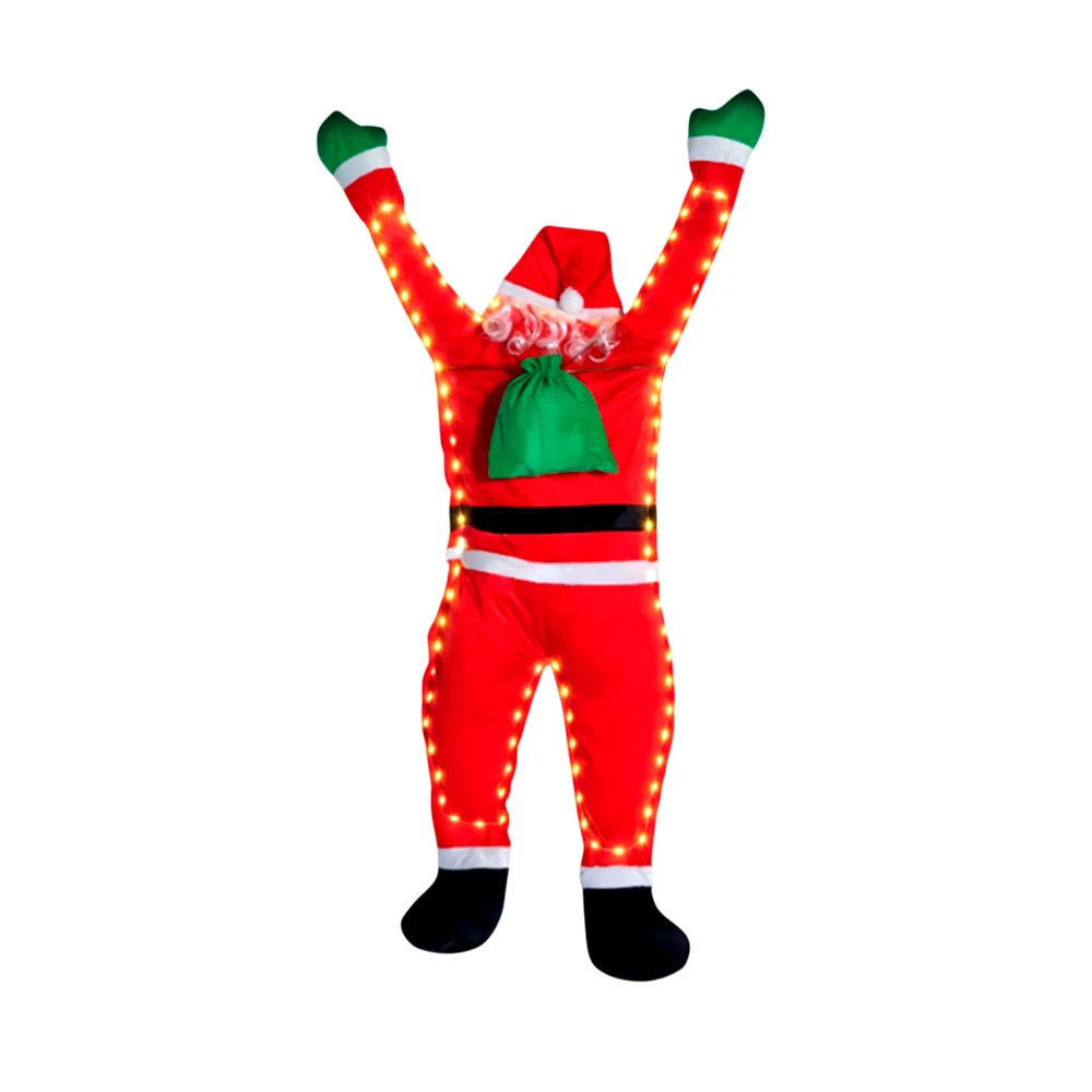 Adorno decorativo de santa claus con seri le de luz multicolor rgb pa…