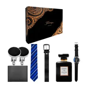 Kit de regalo para caballero con cartera, corbata, reloj de mano, cin…