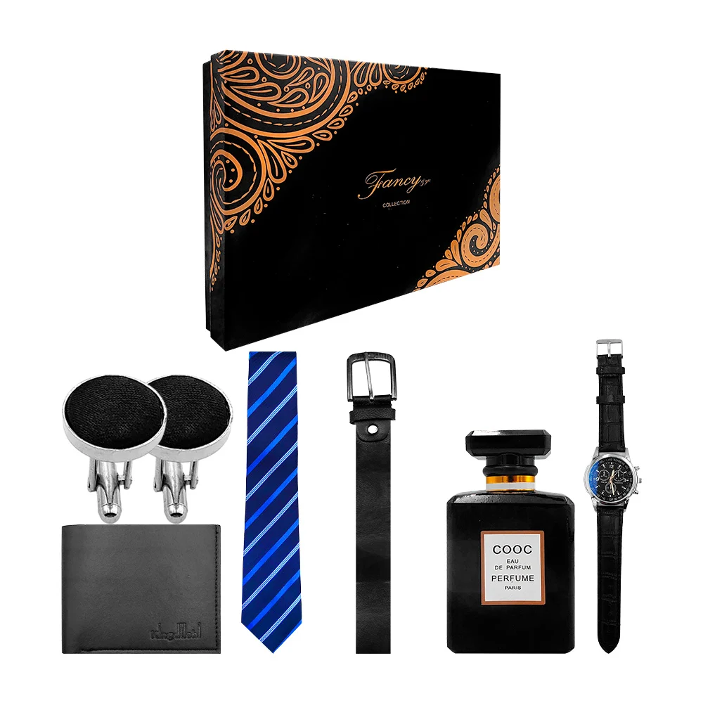 Kit de regalo para caballero con cartera, corbata, reloj de mano, cin…