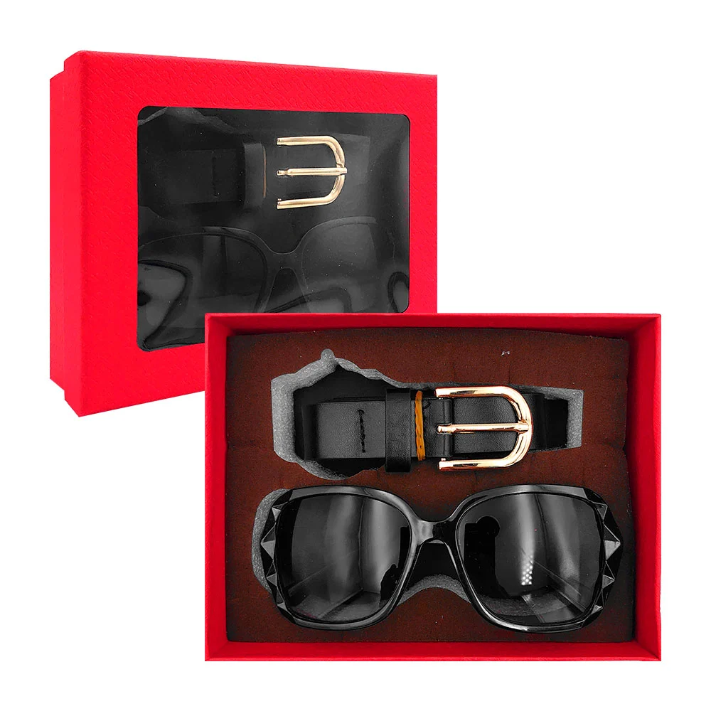 Kit de regalo para dama con lentes y cinturón, variedad de colores / …