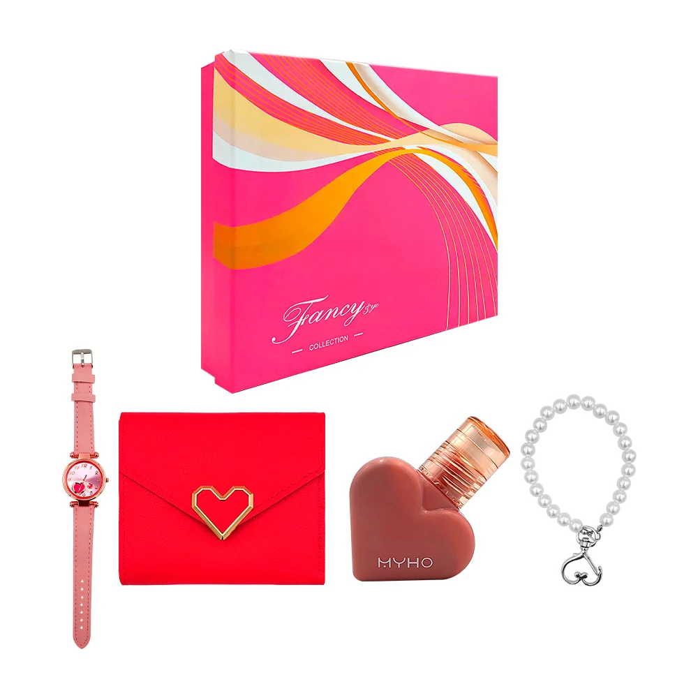 Kit de regalo para dama con cartera, pulsera de perlas, reloj de muñe…
