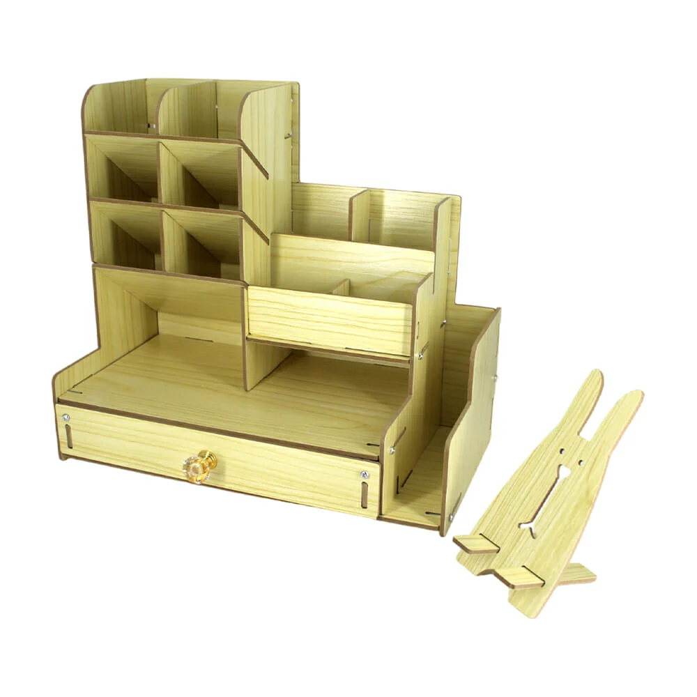 Organizador multifuncional de madera con variedad de compartimentos /…