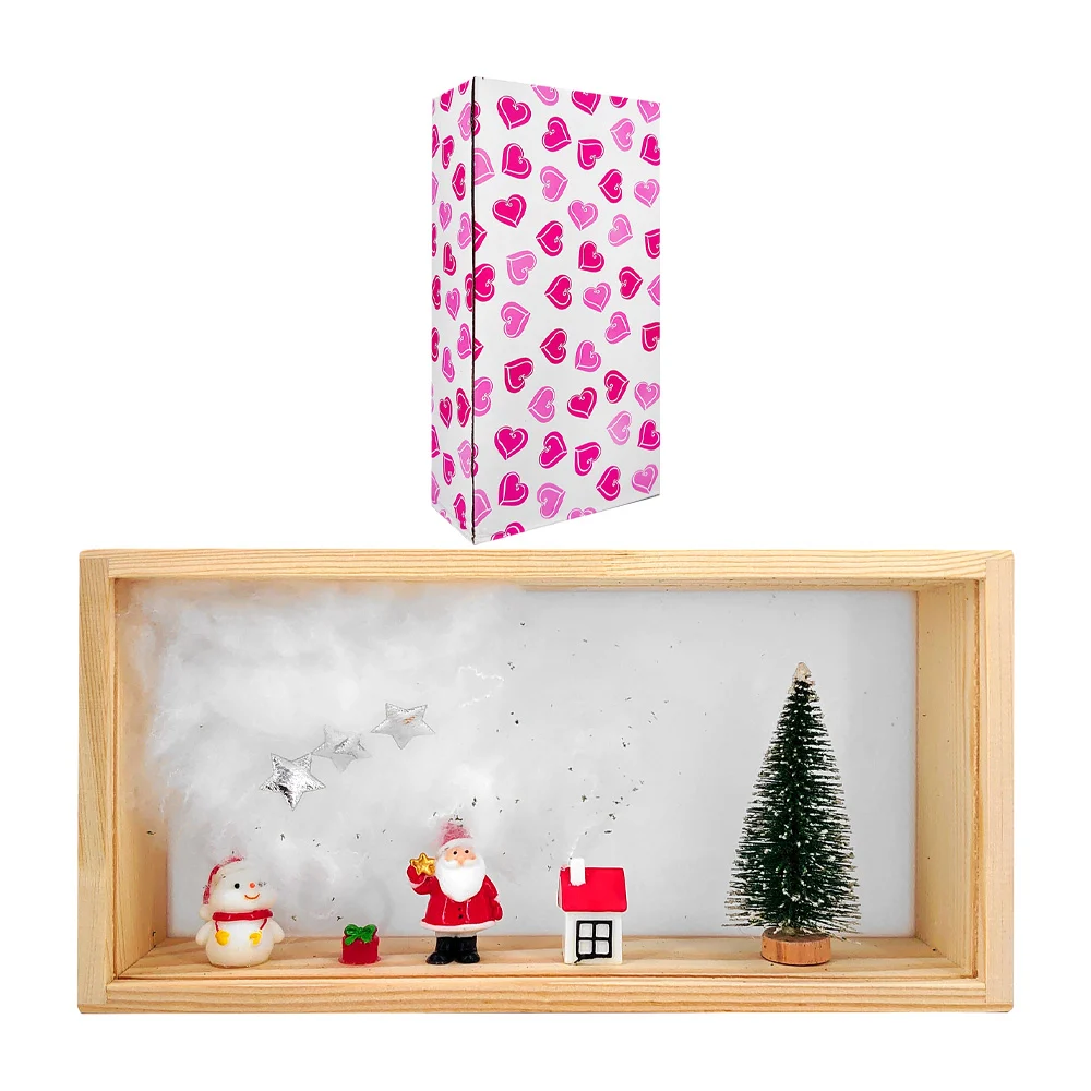 Lámpara decorativa con diseño en forma caja de madera con figuras nav…