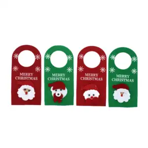 1pza Adorno navideño para la perilla de la puerta, fieltro, variedad …