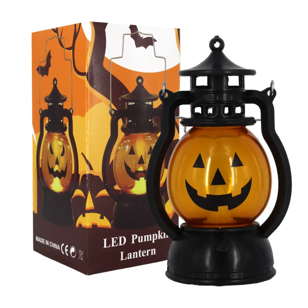 1pza Mini candelabro de luz cálida con diseño de calabaza para decora…