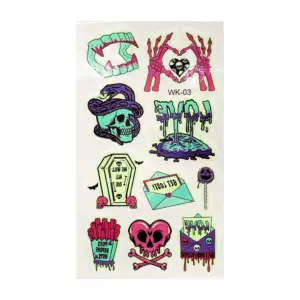 1pza Planilla con tatuaje temporal con temática de halloween, varieda…