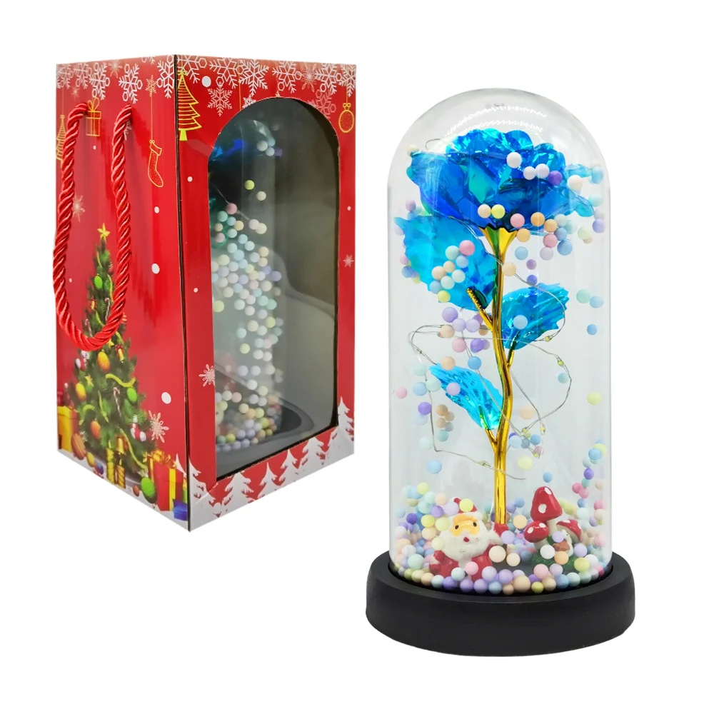 Lámpara decorativa navideña con flor encapsulada, variedad de colores…