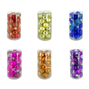 Paquete de 24 mini esferas con diamantina, mate y metálicas, variedad…