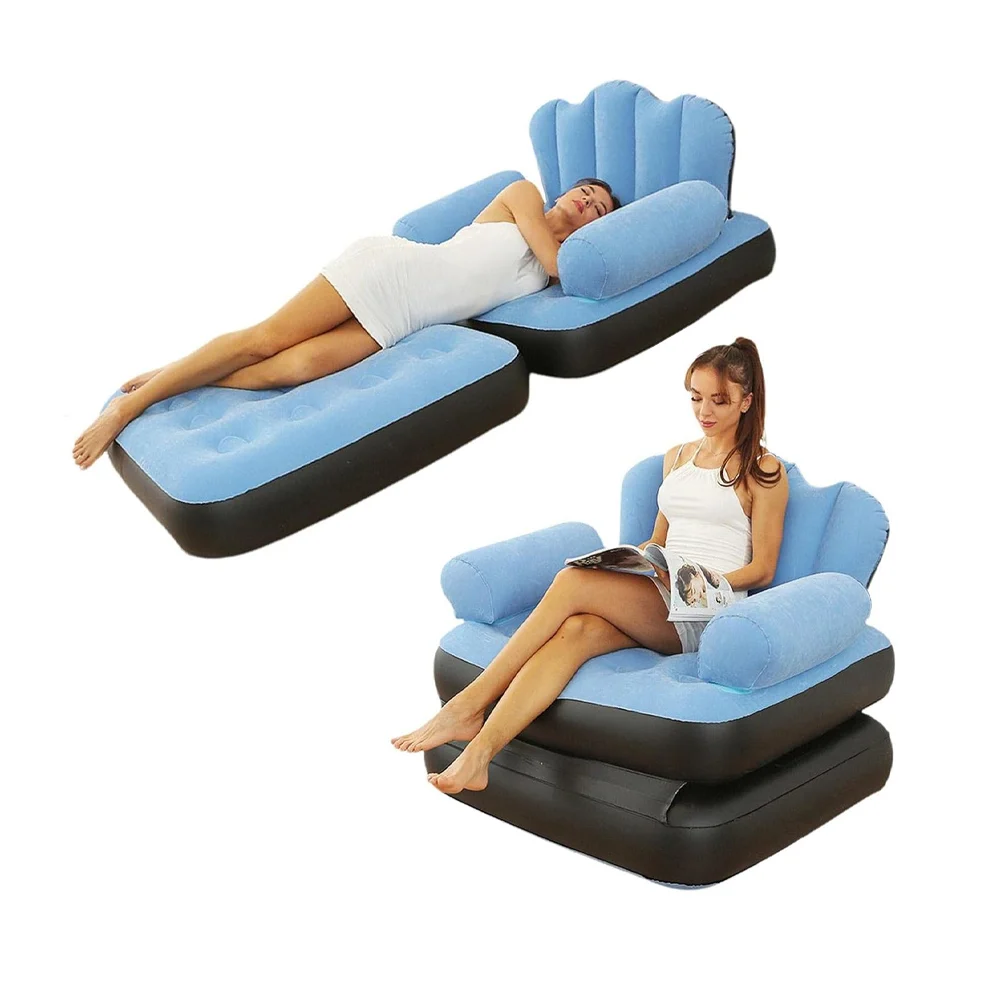 Sofá sillón inflable 2 en 1, 88x86x88cm, variedad de colores / inflat…