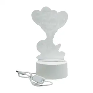 Base usb de luz led cálida con figura de acrílico en 2 dimensiones co…