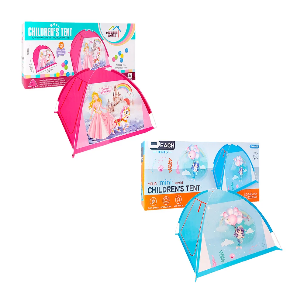 Casa de campaña infantil portátil con estampado de princesa o sirena,…