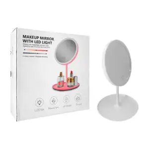 Espejo recargable touch con base de plástico tipo organizador, varied…