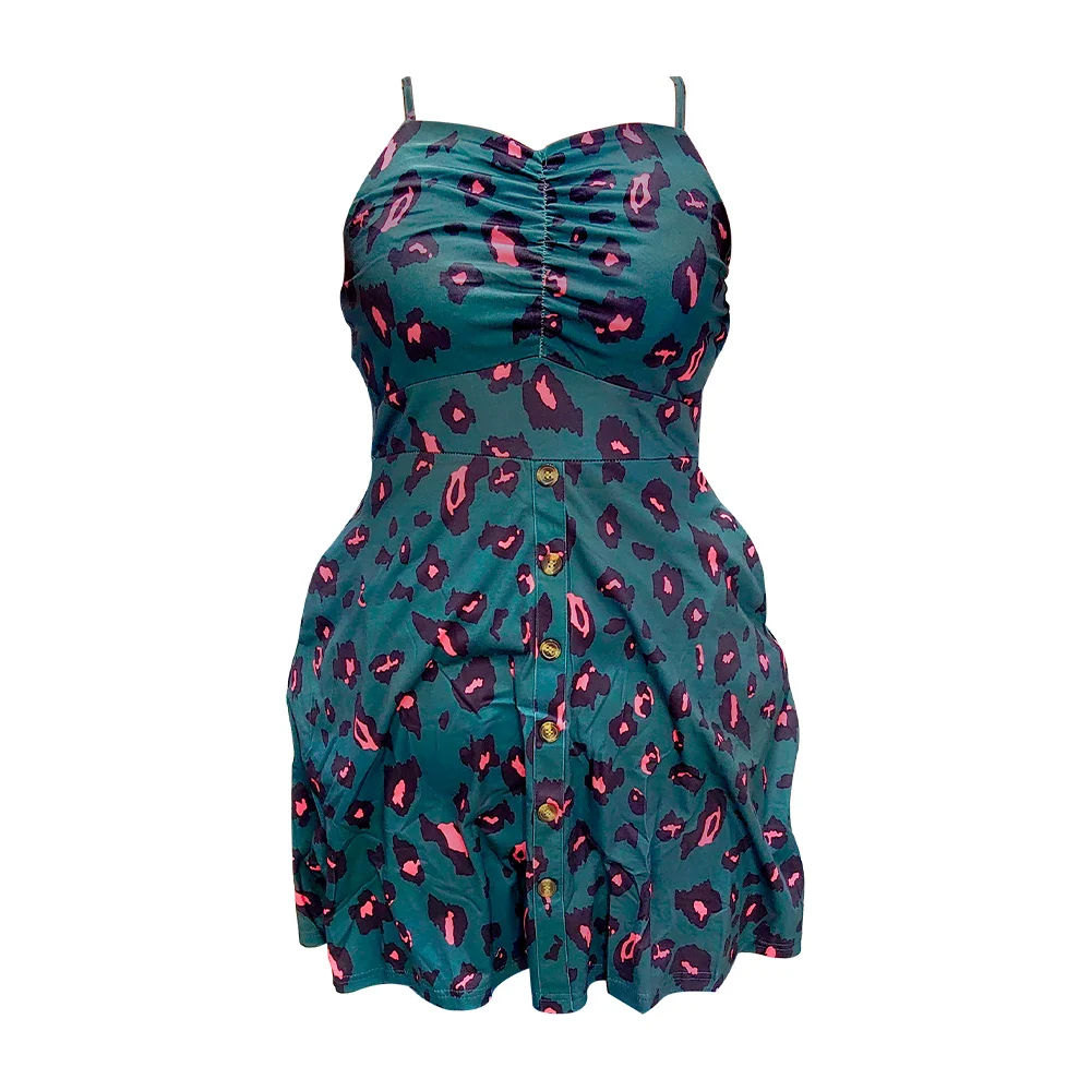Vestido corto de tirantes con estampado de animal print, variedad de …