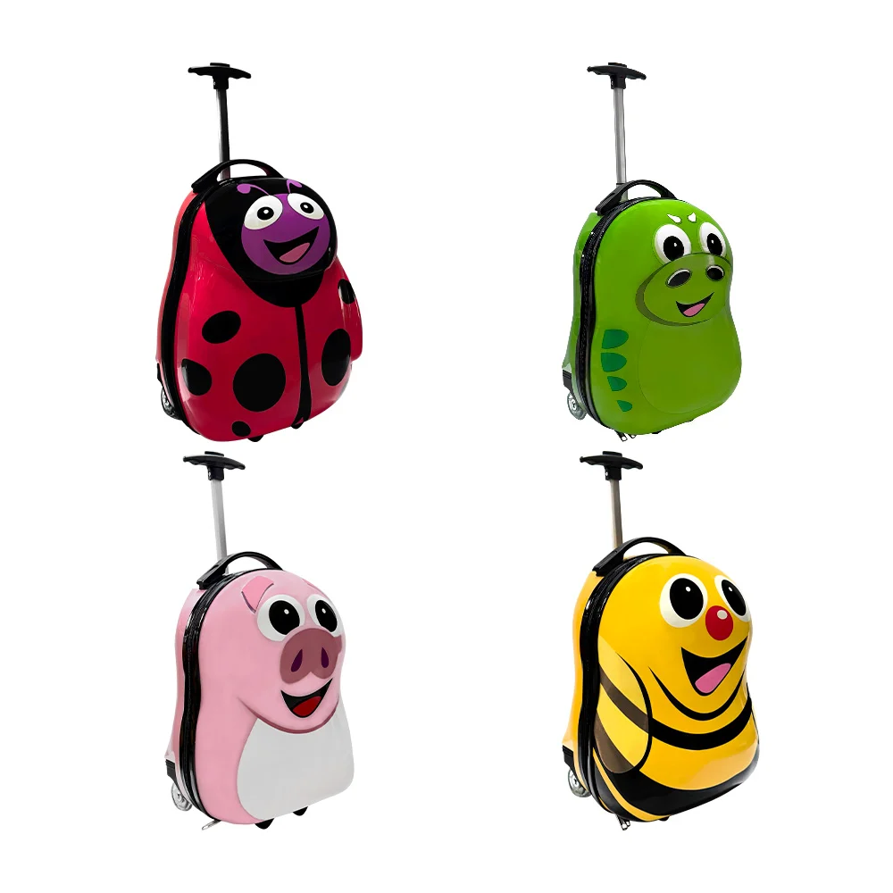 Maleta mediana de plástico con ruedas, mango retráctil y diseño de an…