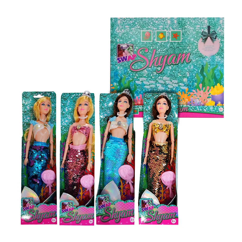 Muñeca de sirena shyam 2en1 con cola de lentejuelas, variedad de colo…