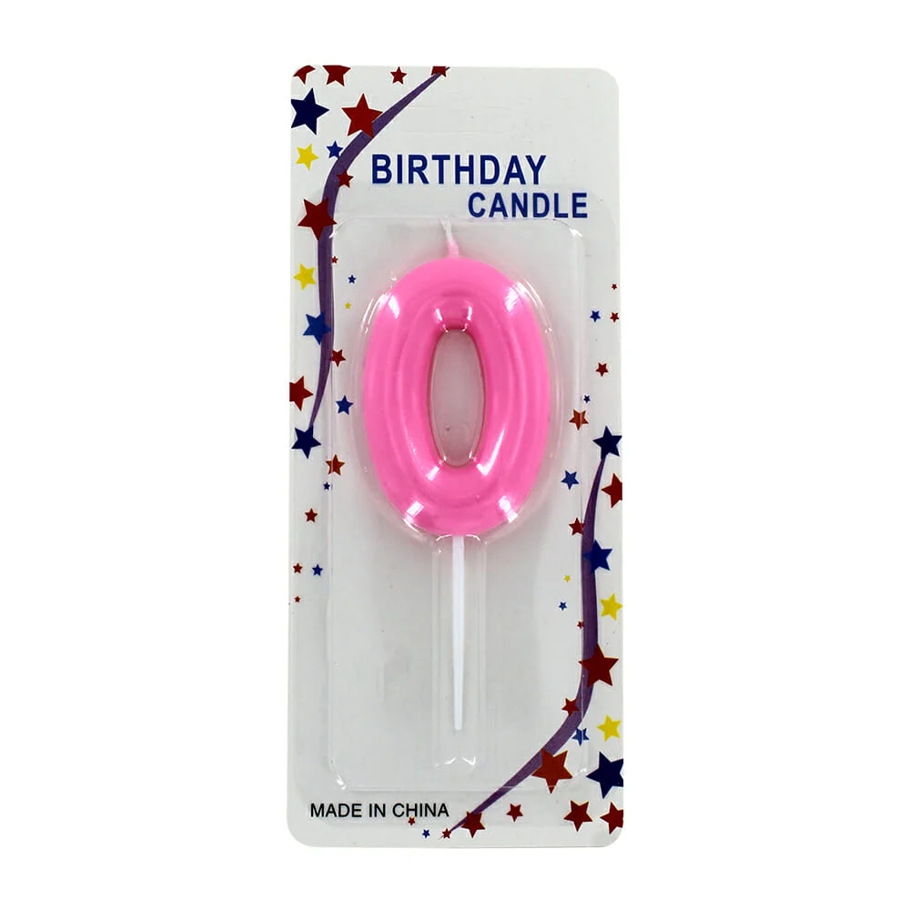 1pza Vela de cera en forma de número color rosa, variedad de números …