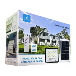 Lámpara led para jardín con potencia de 50w, panel solar y control re…