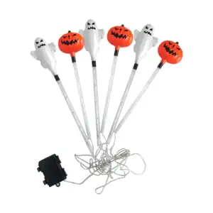 Paquete con 6 lámparas decorativas de halloween para jardín, 38cm, va…