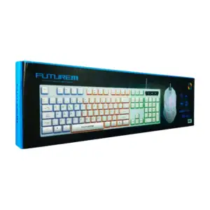 Combo teclado y mouse en color blanco con luces led rgb / m-400