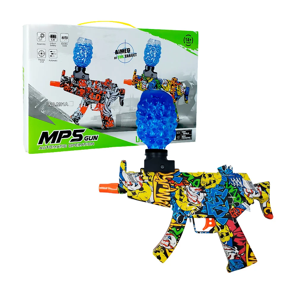 Pistola mp5 gun diseño tipo grafiti multicolor de calaveras con modo …