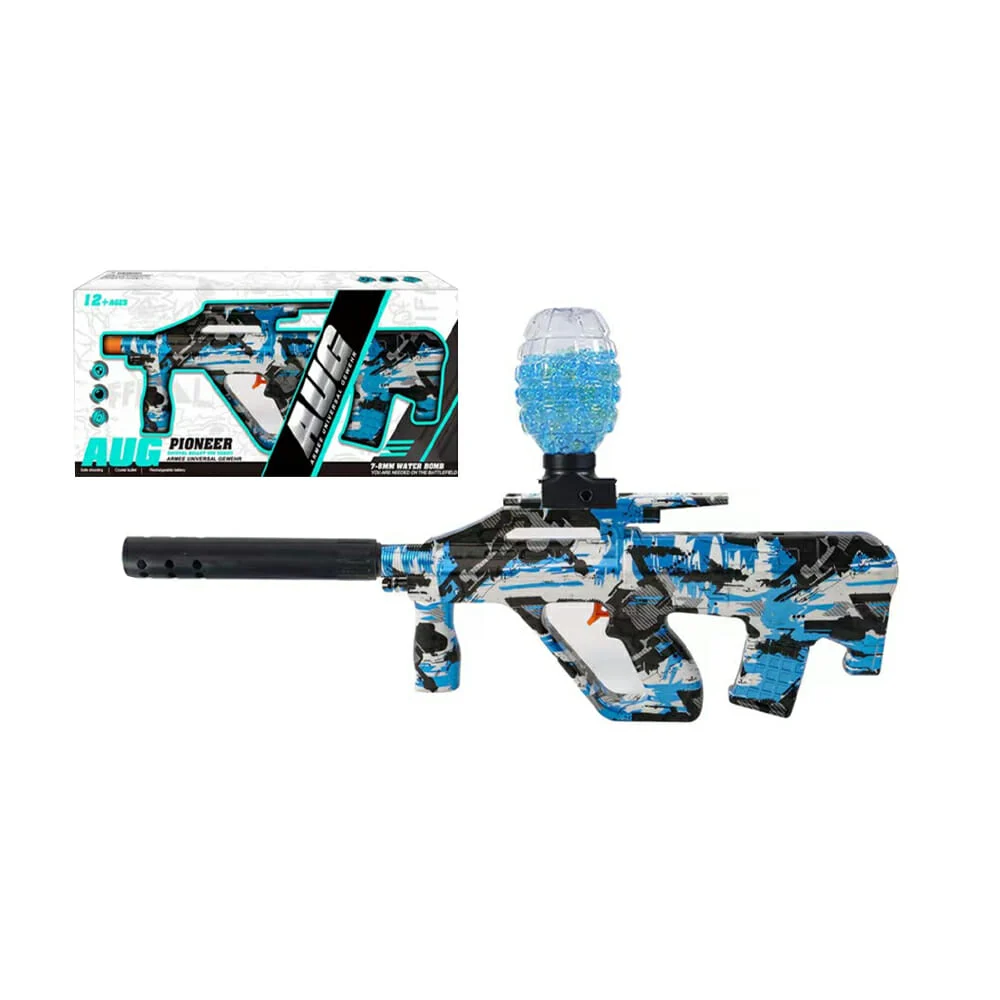 Pistola aug diseño tipo grafiti azul blanco con modo automático para …