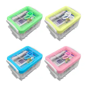 Estuche transparente de 2 niveles desmontable con hilos y accesorios …