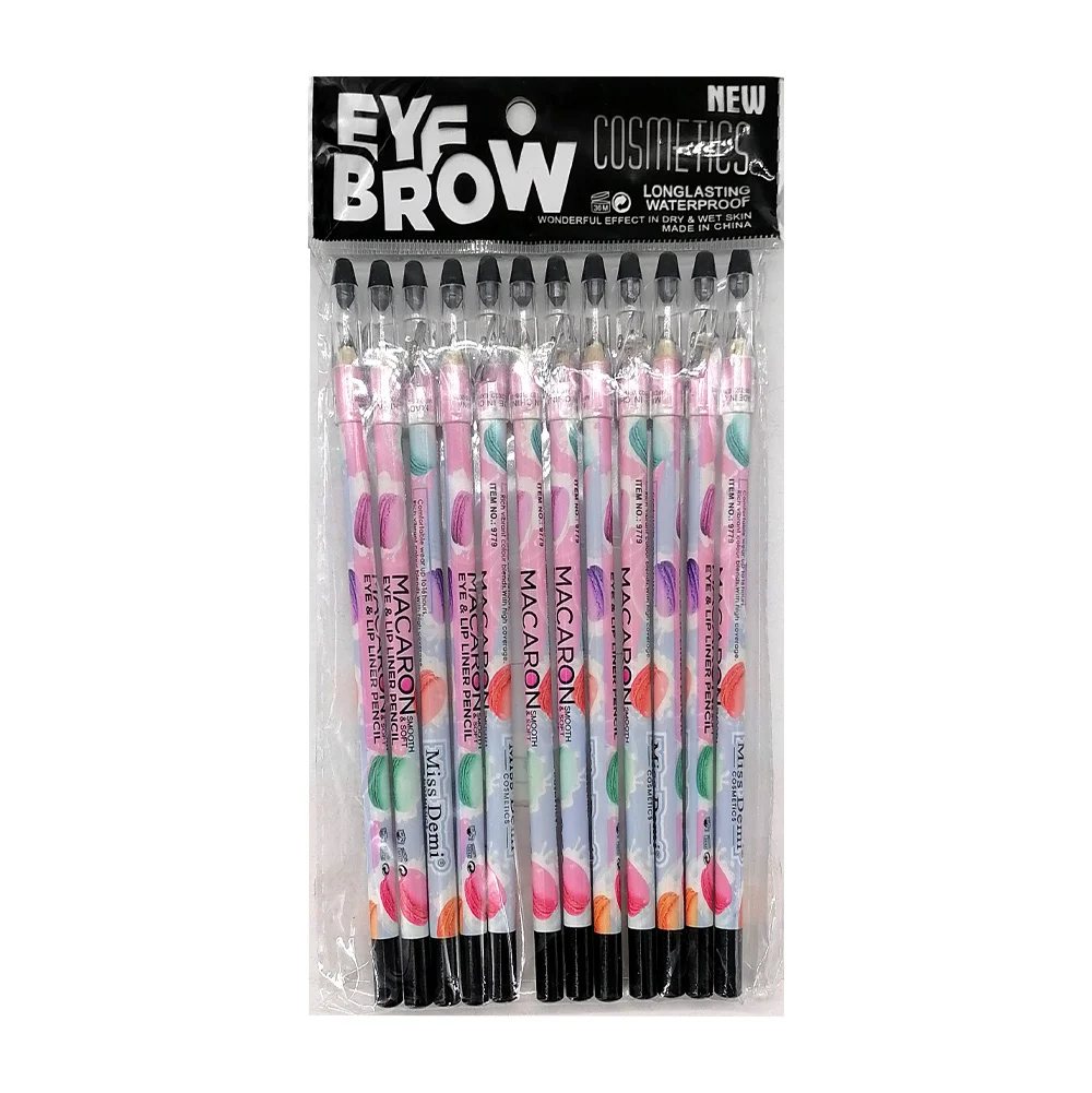 Paquete de 12 lápices en color negro para cejas o labios / macaron / …