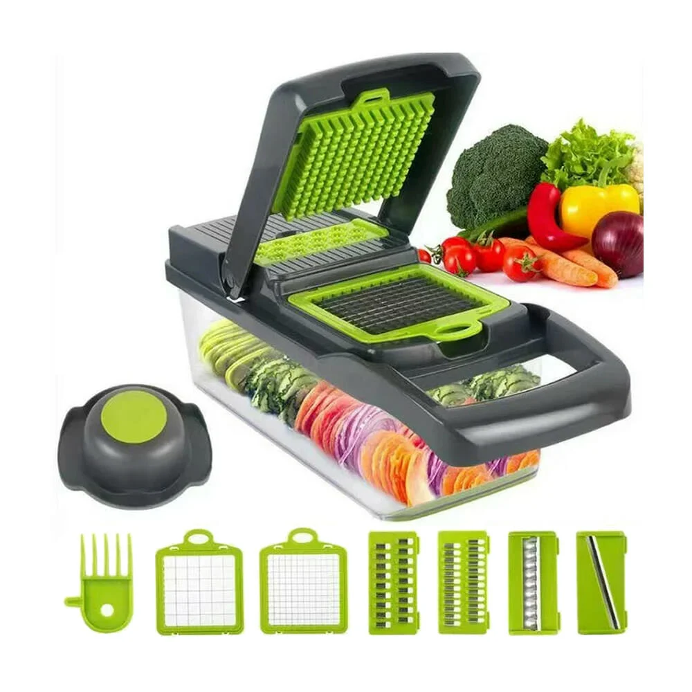 Cortador rallador picador manual multifuncional veggie slicer 14 en 1…