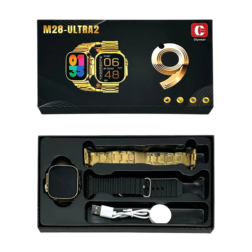 Smart watch m28 ultra con 2 correas intercambiables y cargador magnét…