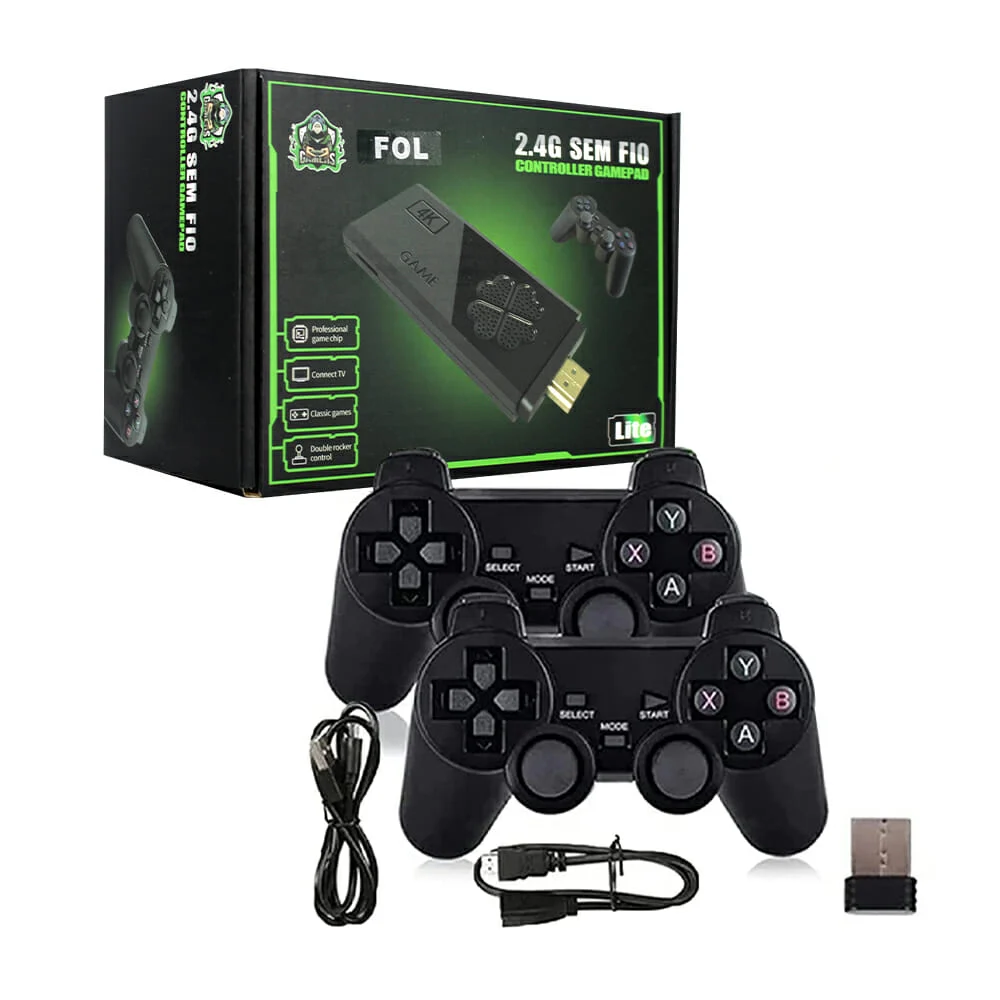 Consola controller gamepad lite hdmi wireless 2.4ghz fol con 2 contro…