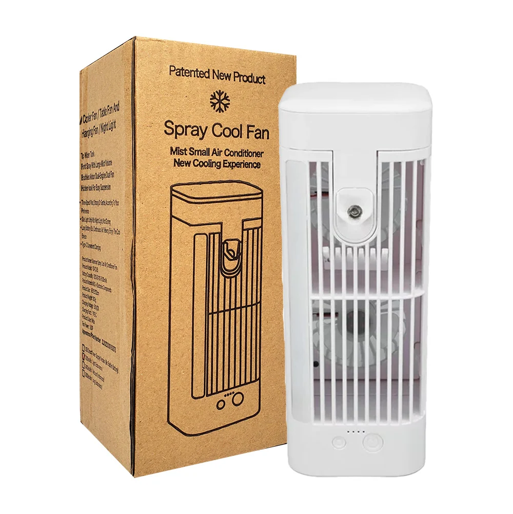 Ventilador doble tipo torre con 3 velocidades, lámpara y ventilador c…