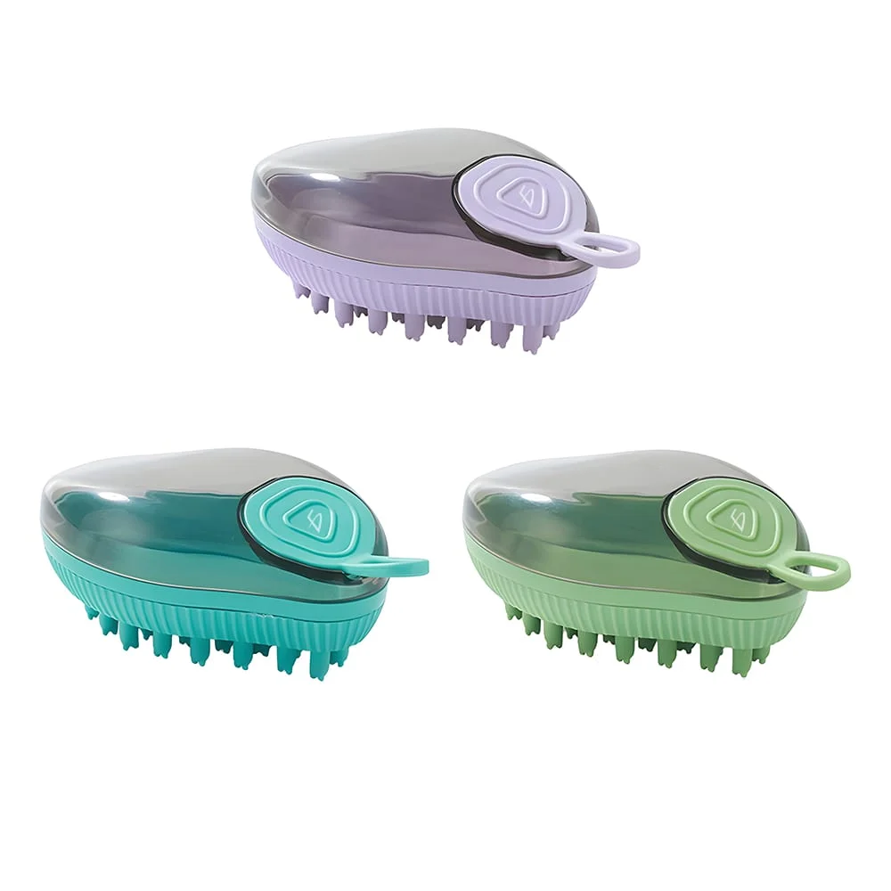 Cepillo de baño con jabonera rellenable para mascotas, variedad de co…
