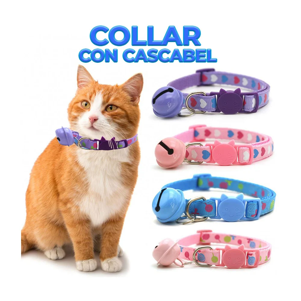 Collar ajustable, para mascota, con broche en forma de gato, con dise…