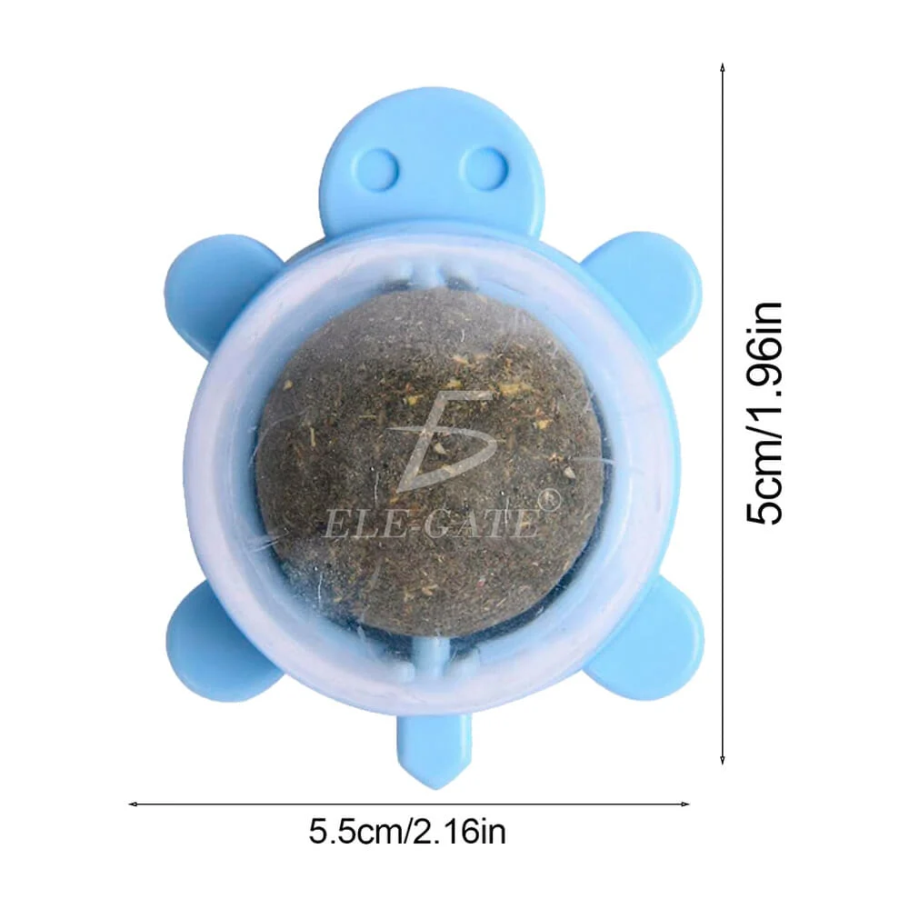Juguete ele-gate en forma de tortuga y bola giratoria de catnip para gatos, variedad de colores / mas.16.3
