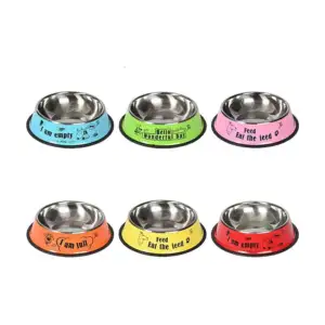 Plato grande ele-gate de acero inoxidable 30cm para mascotas, varieda…
